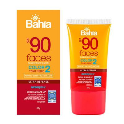 Bahia Bloqueador Face Color 2 F90 - Tubo 60 G
