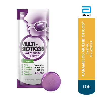 Caramelos Multibioticos Sabor A Chicha Sin Az&uacute;car - Sobre 1 UN