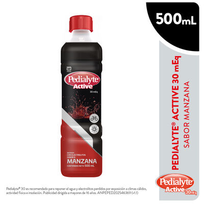 Pedialyte 30 Sabor  Manzana - Frasco 500 ML