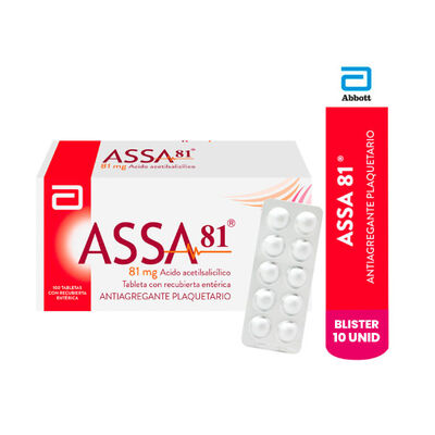 Assa 81 mg Tabletas con Recubierta Ent&eacute;rica - Bl&iacute;ster 10 UN