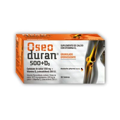 Oseoduran 500 + Vitamina D3 Sobres - Caja 30 UN