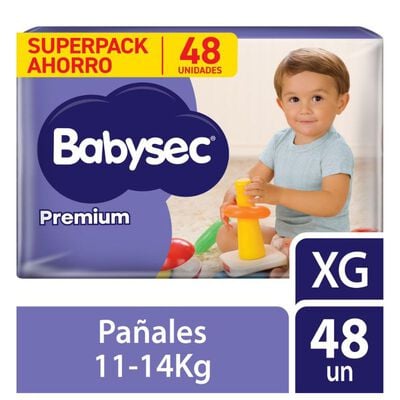 Pa&ntilde;al Babysec Premium Super Mega Talla  XG - Bolsa 48 UN
