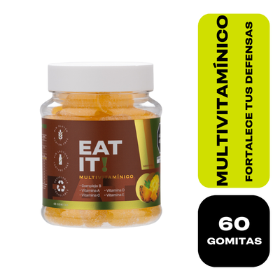 Gomitas Multivitam&iacute;nico EAT IT! Sabor Pi&ntilde;a - Frasco 60 UN