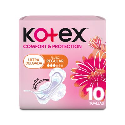 Toallas Higi&eacute;nicas Kotex Ultradelgada Alas 10 Un