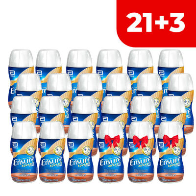 Pack 24 Ensure Advance L&iacute;quido Chocolate - Frasco 220 ML