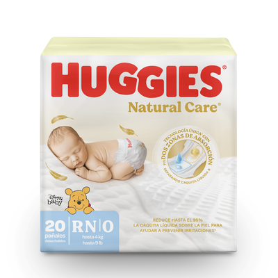 Pa&ntilde;al Huggies Natural Care Talla R/N - Bolsa 20UN