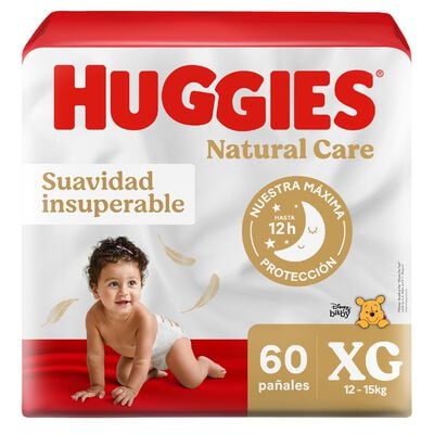 Pa&ntilde;ales Huggies Natural Care Bigpack Talla XG - Bolsa 60 UN