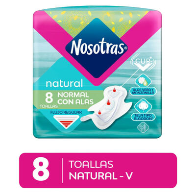 Toalla higi&eacute;nica Nosotras Natural -V -  8 unidades
