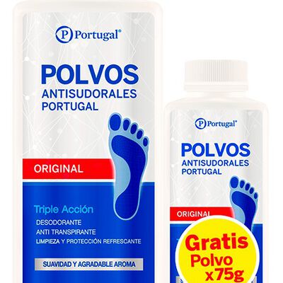 Talco Polvo Antisudoral Original 300Gr + 75Gr  - Pack 2 UN