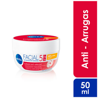 Crema Facial Nivea 5 en 1 Cuidado Antiarrugas - Pote 50 G
