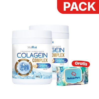 D&uacute;o Pack VitaVital Colagein Complex sabor pi&ntilde;a - Frasco 450 G