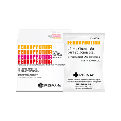 Solici&oacute;n Oral Ferroprotina 40 Mg - Caja 30 Sobres