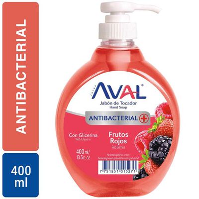 Jab&oacute;n L&iacute;quido Aval Antibacterial Frutos Rojos - Frasco 400 ML