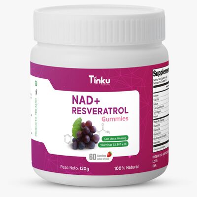 NAD+ Resveratrol Gomitas - Frasco 60 UN