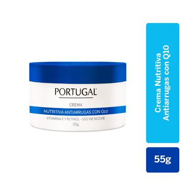 Portugal Crema Facial Antiarrugas Nutritiva Q10 - Pote 55 G