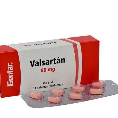 Valsart&aacute;n 80Mg Tabletas Recubiertas  - Caja 14 UN