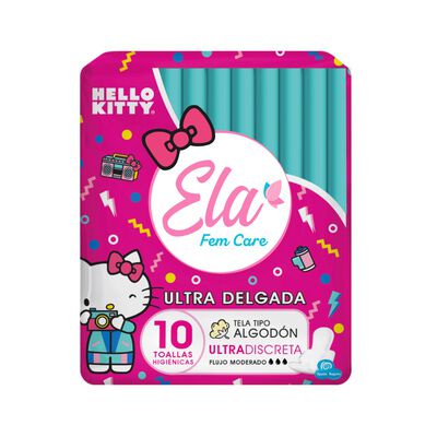 Toalla Higi&eacute;nica Ela Fem Care Ultra Delgada - Bolsa 10 UN