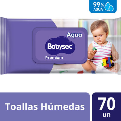 Toallitas H&uacute;medas Babysec Premium - Bolsa 70 UN