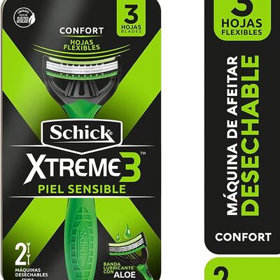 Schick Xtreme 3 M&aacute;quina  Piel Sensible - Blister 2 UN