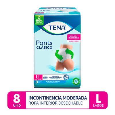 Tena Pants Cl&aacute;sico Talla L - Bolsa 8 UN
