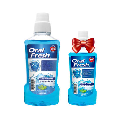 Enjuague Bucal Oral Fresh Sabor Menta Fuerte - Frasco 500 ML