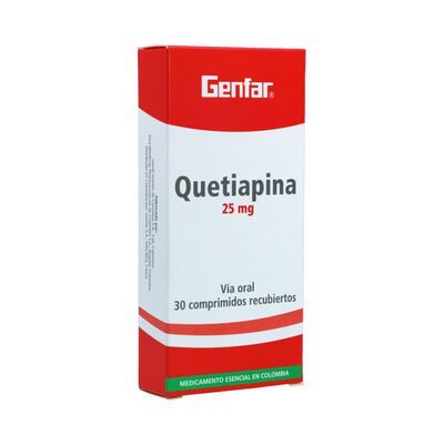 Quetiapina 25 Mg Comprimido - Caja 30 UN