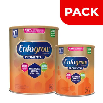 Enfagrow Premium Sabor Natural DHA Lata 375 G & Sabor Natural DHA Lata 850 G - Pack 2UN