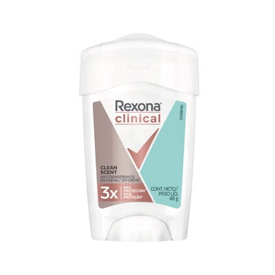 Desodorante Rexona Clinical Crema Scent Clean Mujer - Frasco 48g