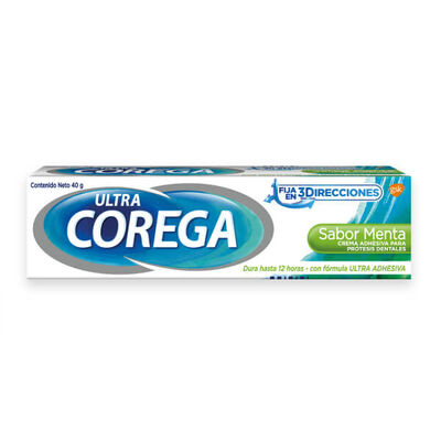 Crema Adhesiva Corega Ultra Sabor Menta - Tubo 40 G
