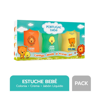 Tripack Estuche Portugal Beb&eacute; Crema + Jab&oacute;n L&iacute;quido + Colonia - Caja 3 UN