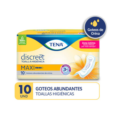 Tena Discreet Maxi Toalla Higi&eacute;nica - Bolsa 10 UN