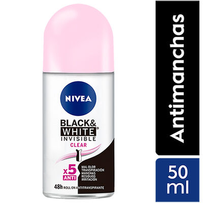 Nivea Deo Mujer Roll Invisible B&W Clear - Frasco  50Ml