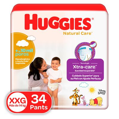 Huggies Pants Natural Care XXG - Bolsa 34 UN