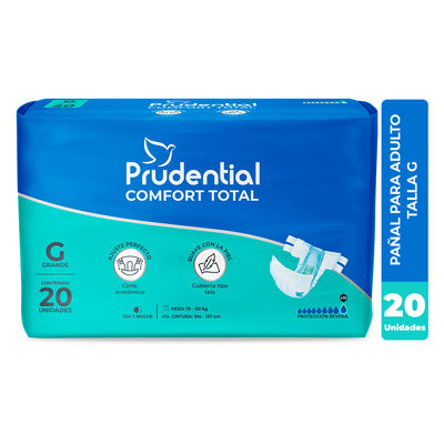 Pa&ntilde;al Prudential Confort Total Talla G - Bolsa 20 UN