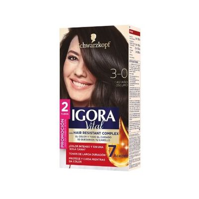 Tinte Igora Duo 3-0 Casta&ntilde;o Oscuro - Caja  1UN