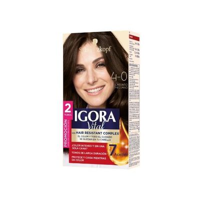 Tinte Igora Duo 4-0 Casta&ntilde;o Mediano - Caja  1UN