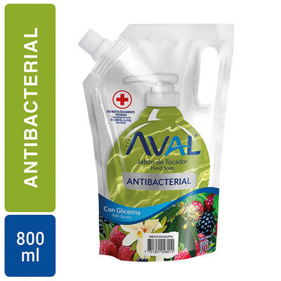 Jab&oacute;n L&iacute;quido Aval Antibacterial Eucalipto - Bolsa 800 ML
