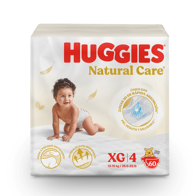 Pa&ntilde;ales Huggies Natural Care Bigpack Talla XG - Bolsa 60 UN