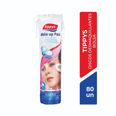 Discos Desmaquillantes Tippys Soft Classic - Bolsa 80 UN