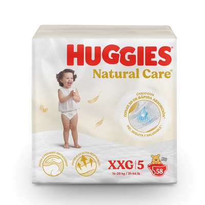 Pa&ntilde;ales Huggies Natural Care Bigpack Talla XXG - Bolsa 58 UN