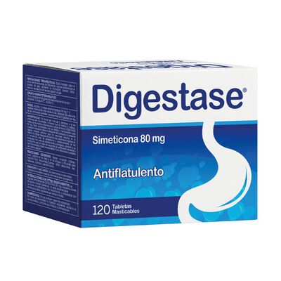Digestase 80mg Tableta Masticable - Caja 120 UN