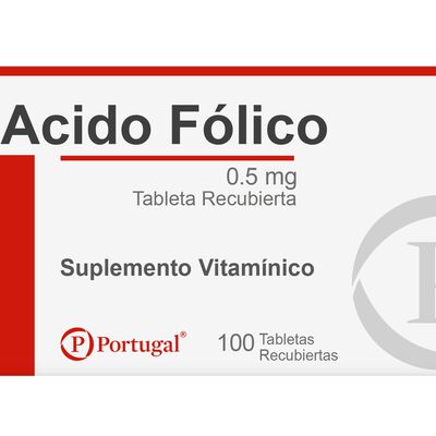 Acido Folico 0.5Mg Tableta - Caja 100 UN