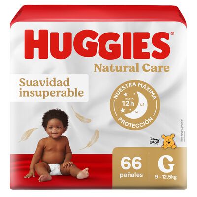 Pa&ntilde;ales Huggies Natural Care Bigpack Talla G - Bolsa 66 UN