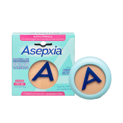 Maquillaje en Polvo Asepxia Beige FPS20 - Unidad 1 UN
