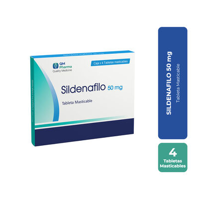 Sildenafilo 50 Mg Tabletas Masticables - Caja 4 UN