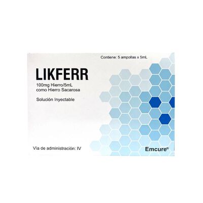 Likferr 100mg/5ml Ampolla - Caja 5 UN