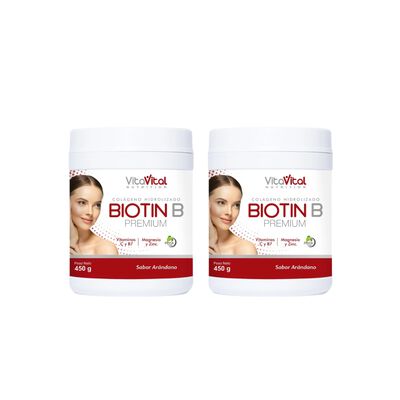D&uacute;o Pack VitaVital Biotin B Premium Sabor Ar&aacute;ndano - Frasco 450 G