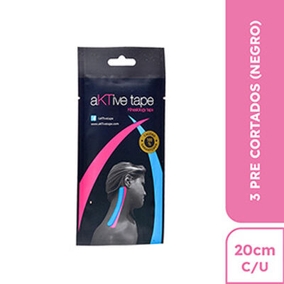 Aktive Tape Pre Cortada Negro 3x20CM - Rollo 1 UN