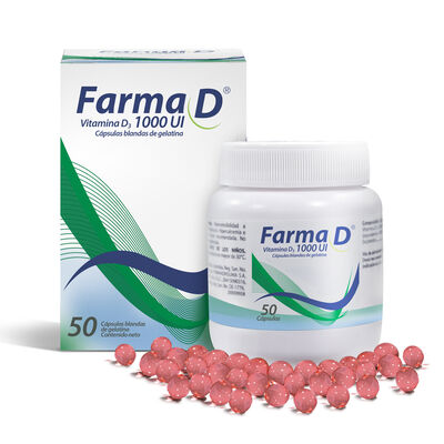 Farma D3 1000Ui  C&aacute;psulas Blandas - Frasco 50 UN