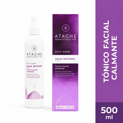 Atache Soft Derm T&oacute;nico Facial calmante Aqua Defense - Frasco 500Ml